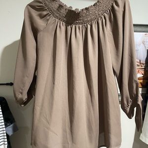 Long sleeve off the shoulder